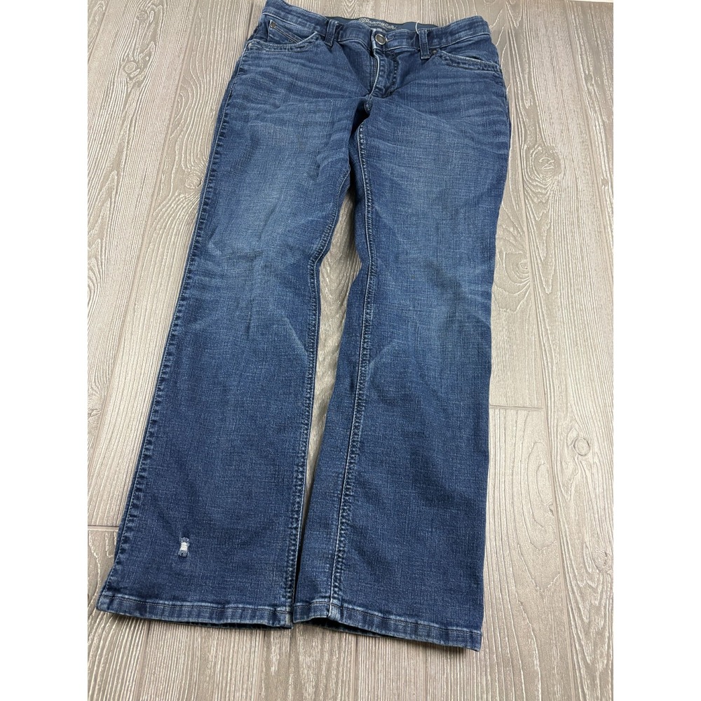 Wrangler Q Baby Ultimate Riding Blue Washed Bootcut Jeans 13x30